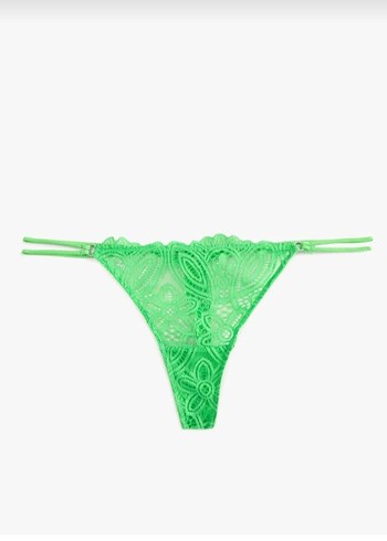 Yeşil Bohem Mini Dantel Tanga - Görsel 2