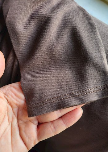 Kahverengi Uzun Kollu Salaş Önü Asimetrik Dökümlü Hırka - Görsel 7