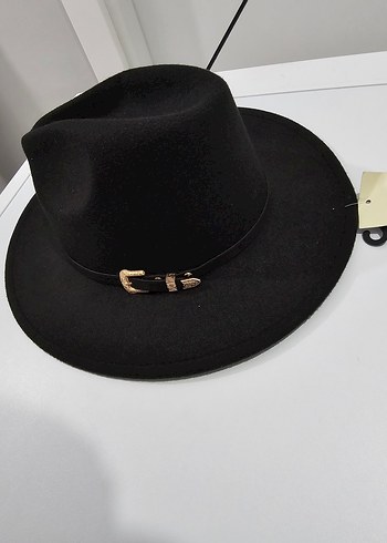 Siyah Süet Tokalı Kadın Şapka - Görsel 7