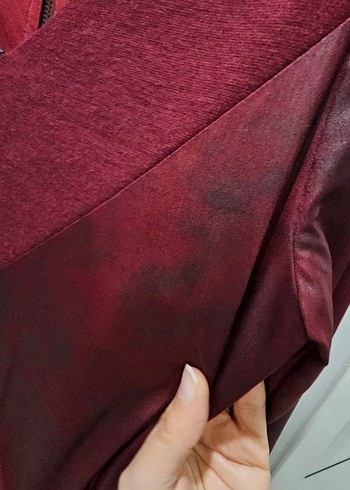 Bordo V Yaka Midi Elbise Limon Company marka M beden - Görsel 3