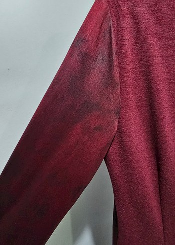 Bordo V Yaka Midi Elbise Limon Company marka M beden - Görsel 7