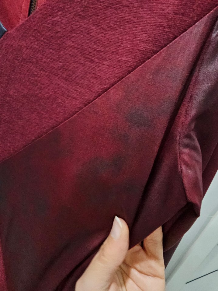 Bordo V Yaka Midi Elbise Limon Company marka M beden - Görsel 3