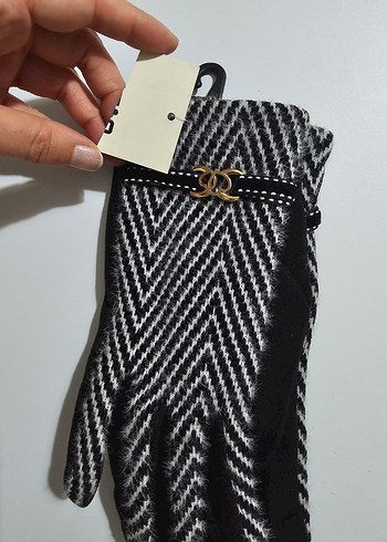 Gri Örgü Yün Kadın Eldiveni KOTON S beden - Görsel 2