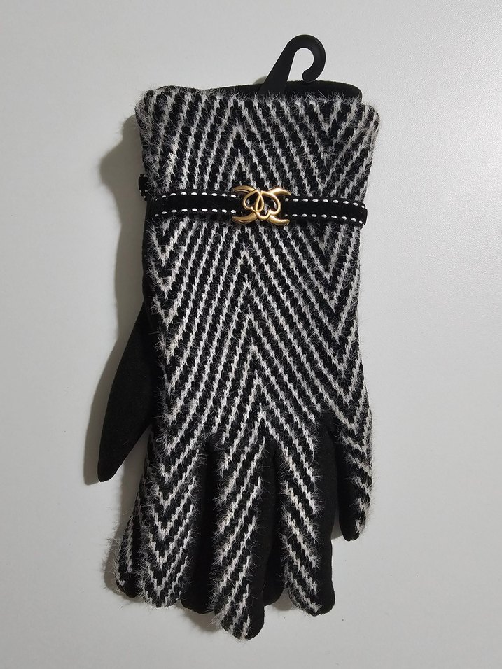 Gri Örgü Yün Kadın Eldiveni KOTON S beden - Görsel 3