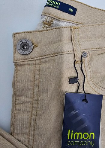 Bej Düğmeli Pantolon - Görsel 4