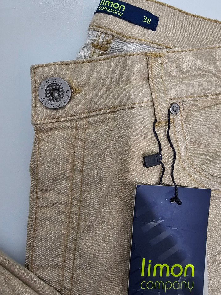 Bej Düğmeli Pantolon - Görsel 4