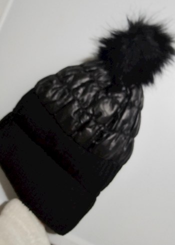 Siyah Kürk Detaylı Kadın Bere KOTON marka - Görsel 4