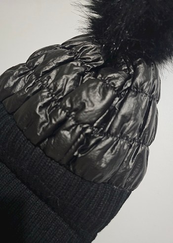 Siyah Kürk Detaylı Kadın Bere KOTON marka - Görsel 3