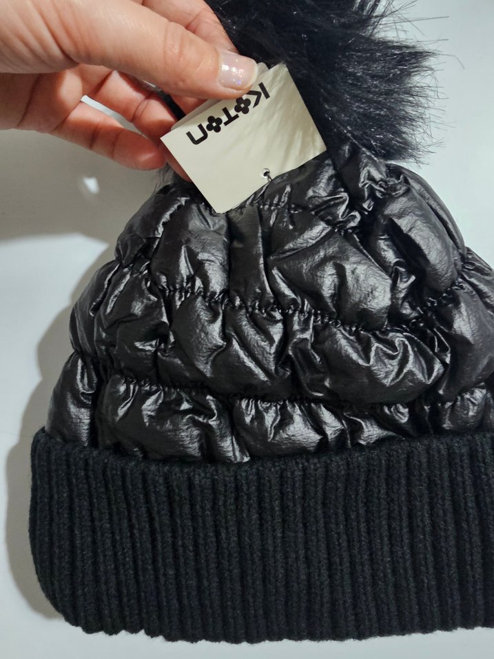 Siyah Kürk Detaylı Kadın Bere KOTON marka - Görsel 2