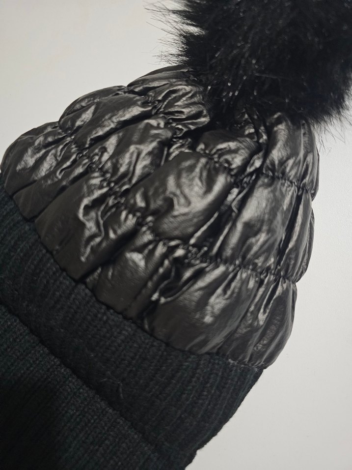 Siyah Kürk Detaylı Kadın Bere KOTON marka - Görsel 3