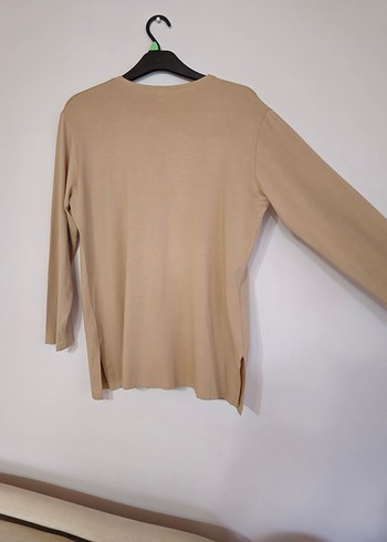 Nakışlı V Yaka Bej Hırka - Görsel 4