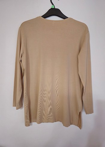 Nakışlı V Yaka Bej Hırka - Görsel 3