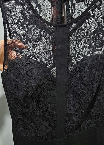 Siyah Dantelli V Yaka Uzun Tulum Fabrika marka 36 beden - Görsel 2