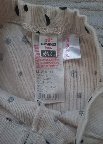 Kız Çocuk Beyaz Puantiyeli Pamuklu Tayt - Görsel 3