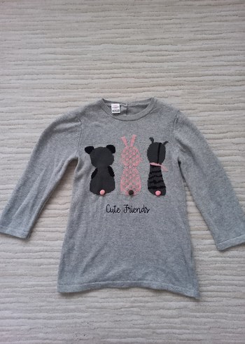 Kız Çocuk Gri Uzun Kollu Triko Tişört - Görsel 2