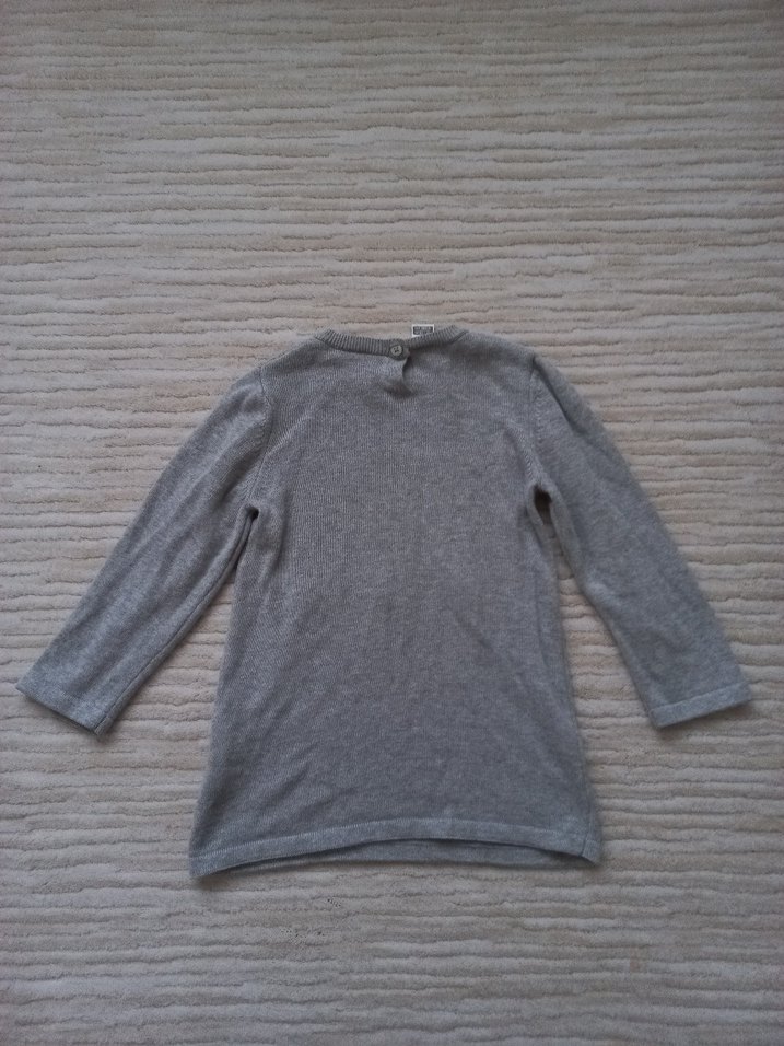 Kız Çocuk Gri Uzun Kollu Triko Tişört - Görsel 4