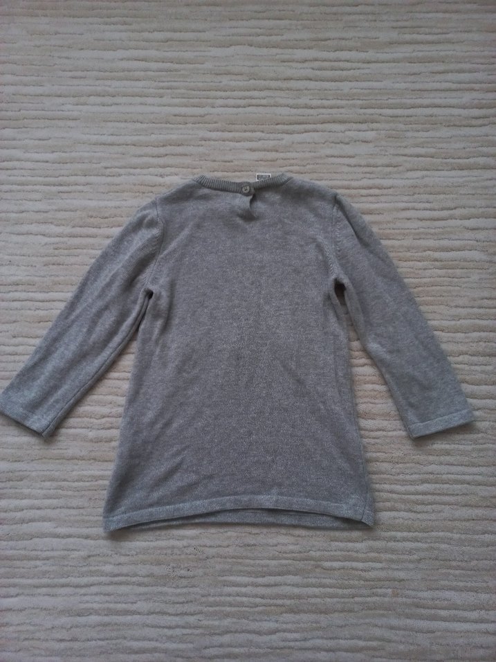 Kız Çocuk Gri Uzun Kollu Triko Tişört - Görsel 3