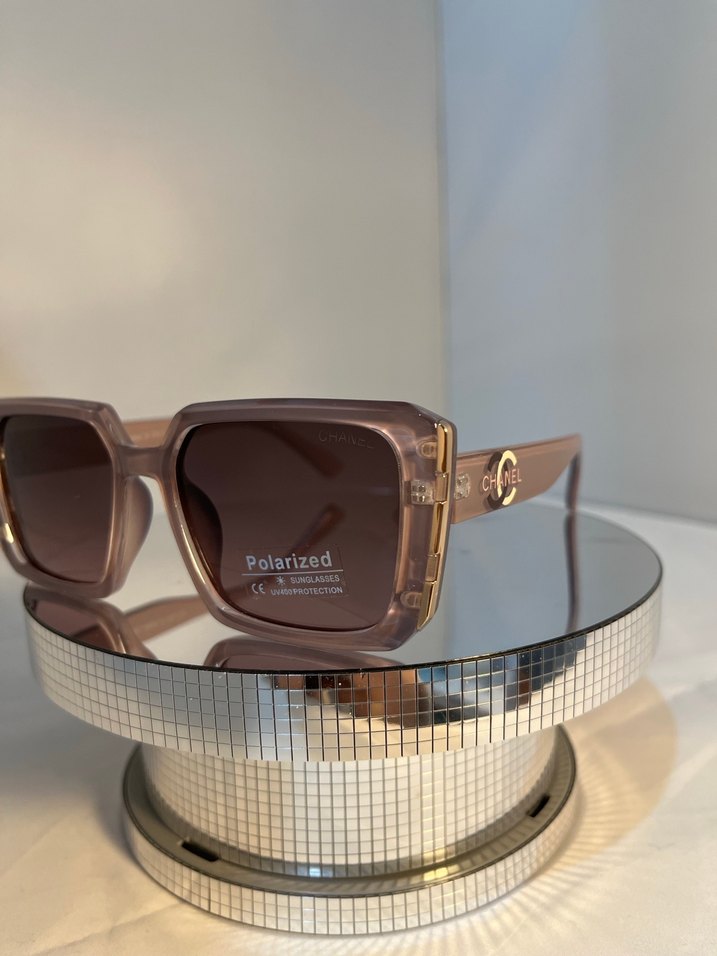 Bej Transparan Polarize Kadın Güneş Gözlüğü - Görsel 4