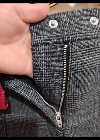 Gri Regular Fit Kadın Kumaş Pantolon - Görsel 4