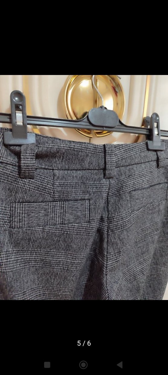 Gri Regular Fit Kadın Kumaş Pantolon - Görsel 5