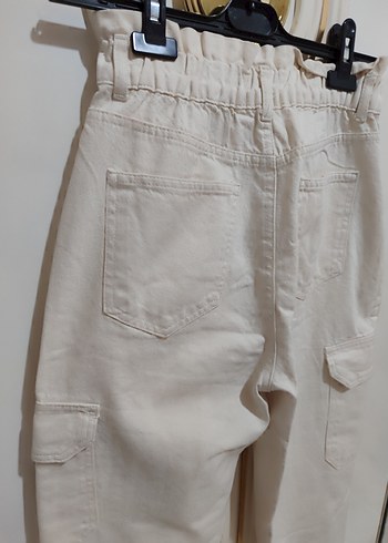 Bej Rahat Kesim Kadın Kumaş Pantolon - Görsel 9