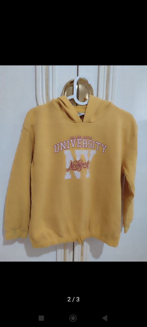 Sarı Kapüşonlu çocuk Sweatshirt - Görsel 2
