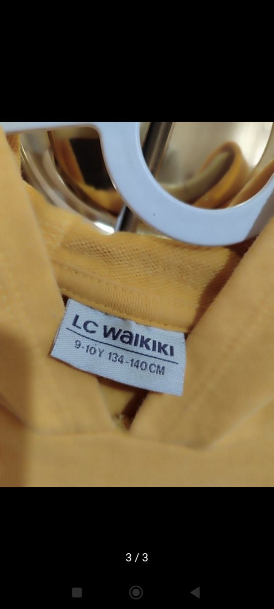 Sarı Kapüşonlu çocuk Sweatshirt - Görsel 3