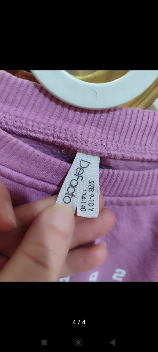 Mor Baskılı çocuk Sweatshirt - Görsel 4