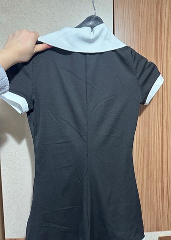 Düğmeli Siyah Kısa Tulum - Görsel 4