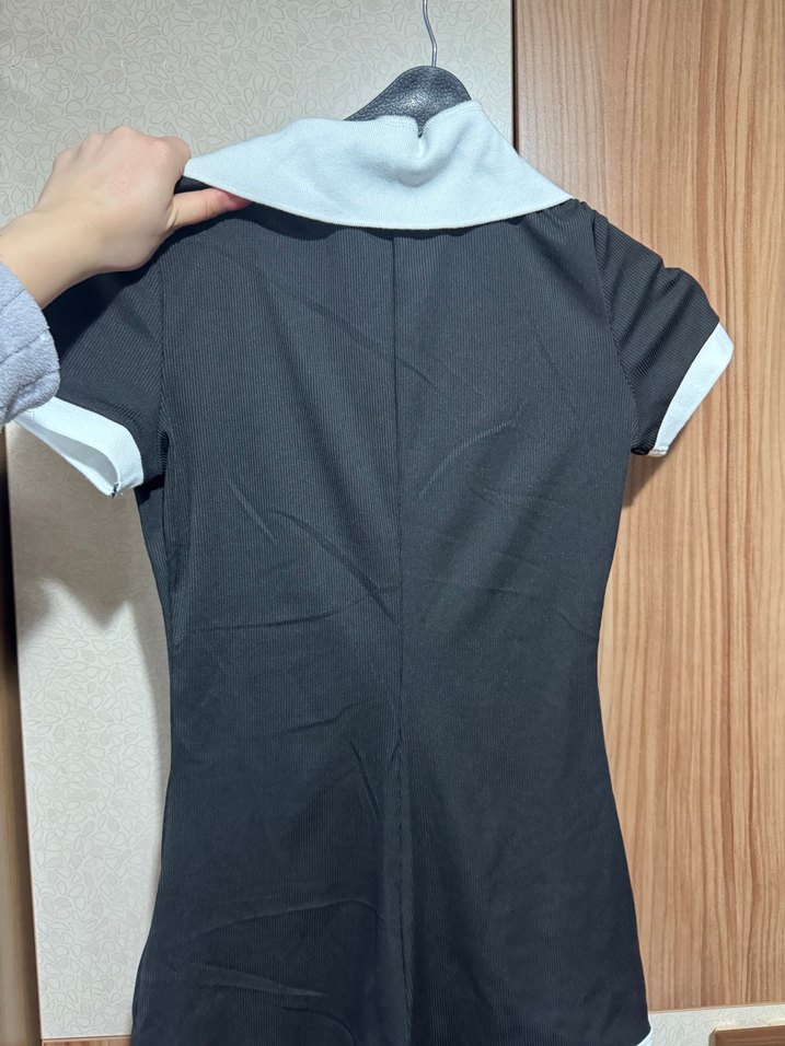 Düğmeli Siyah Kısa Tulum - Görsel 4