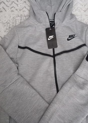 Nike Gri Kapüşonlu Spor Sweatshirt - Görsel 2