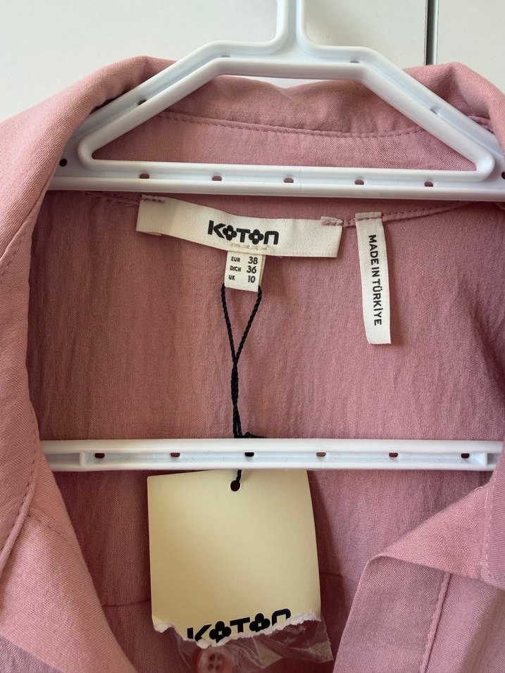 Pembe Keten Salaş Bağlamalı Kadın Gömlek - Görsel 2