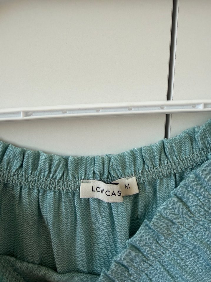 Kadın Turkuaz Midi Keten Bluz - Görsel 2