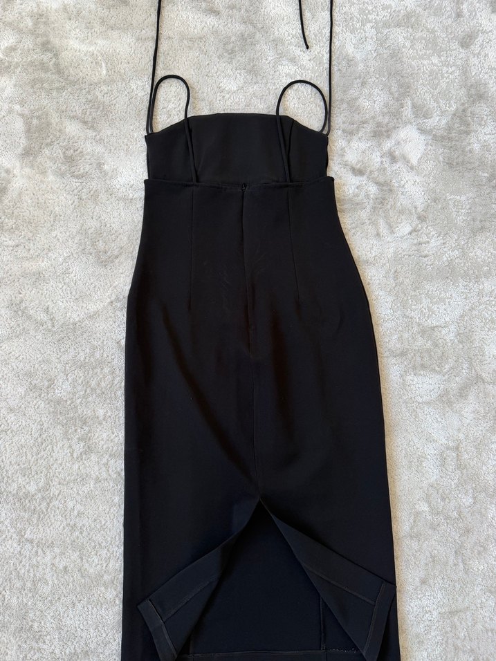 Uzun Siyah Straplez Gotik Elbise - Görsel 2