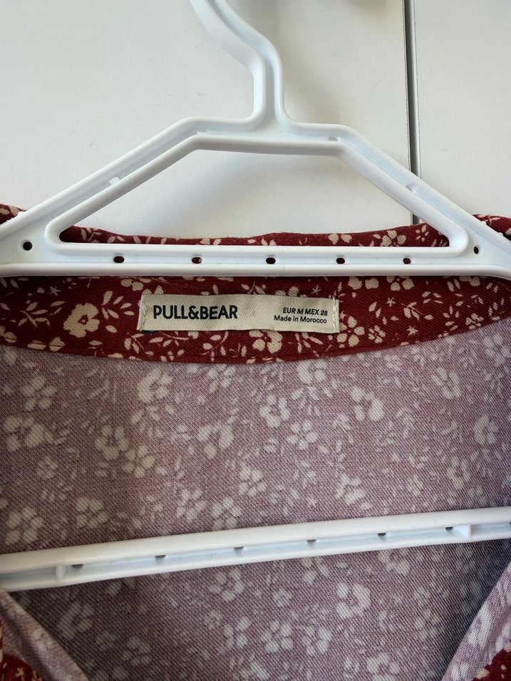 Bordo Bohem Uzun Kollu Baskılı Kadın Gömlek - Görsel 2