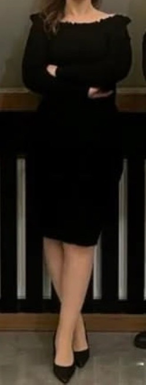 Siyah Triko Uzun Elbise - Görsel 3