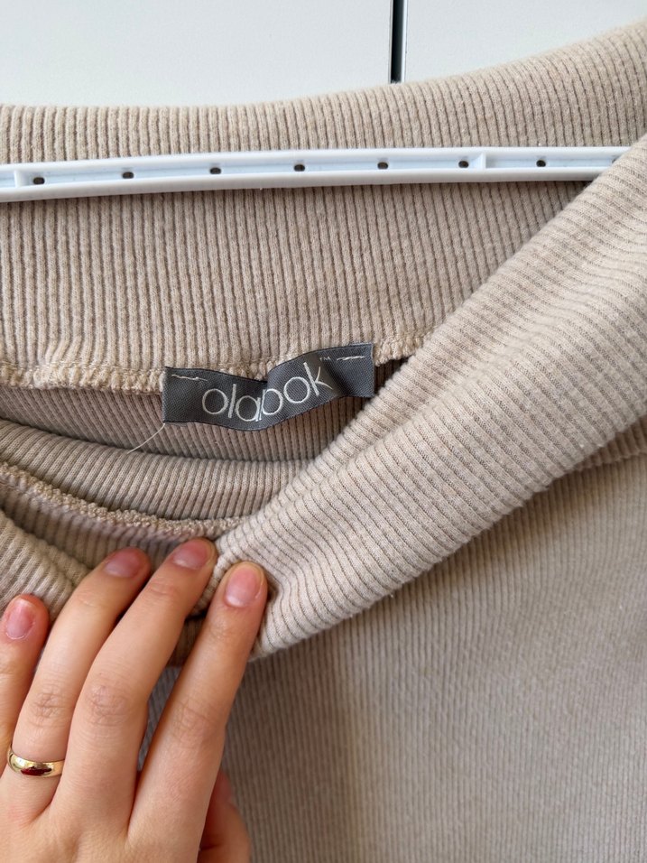 Bej Triko Kayık Yaka Kadın Kazak - Görsel 2