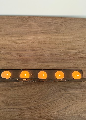 Dağ ve Geyik Figürlü Metal Mumluk - Görsel 4