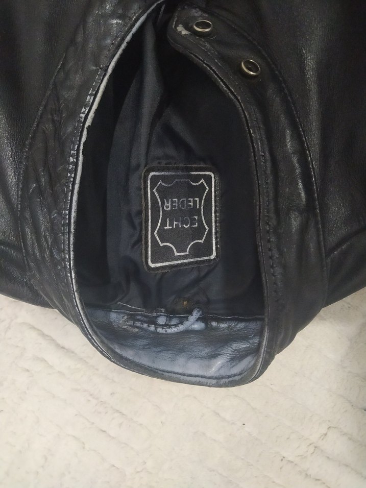 Siyah Deri Motosiklet Takımı Kırmızı Diz Koruyuculu - Görsel 3