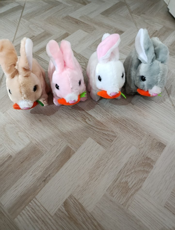 Renkli Havuçlu Peluş Tavşan Oyuncak - Görsel 2