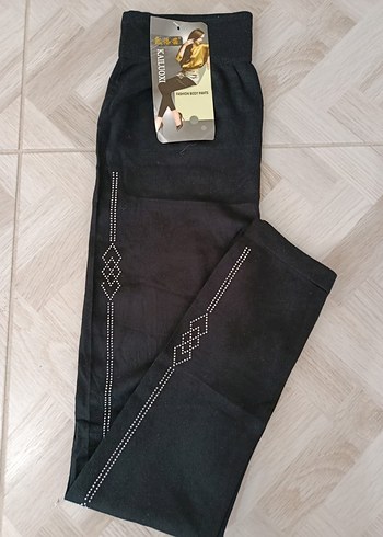 Siyah Payetli Nakışlı Kadın Tayt - Görsel 6