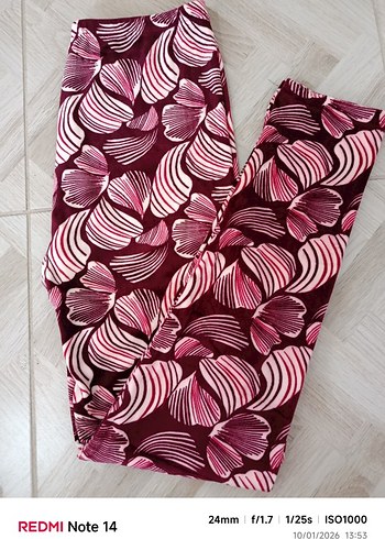 Bordo Yıldız ve Ay Desenli Kız Tayt - Görsel 4