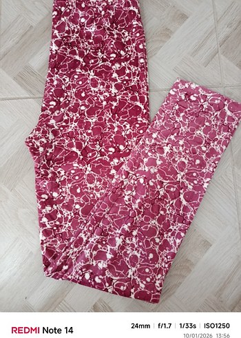 Bordo Yıldız ve Ay Desenli Kız Tayt - Görsel 9