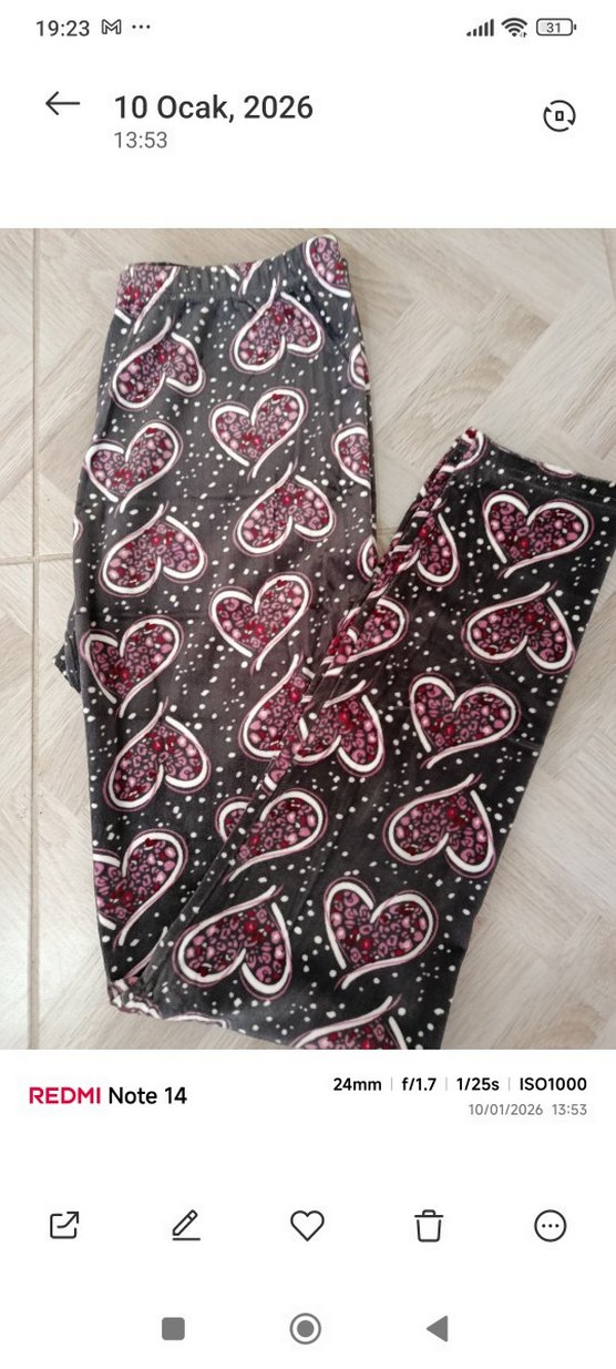 Bordo Yıldız ve Ay Desenli Kız Tayt - Görsel 5