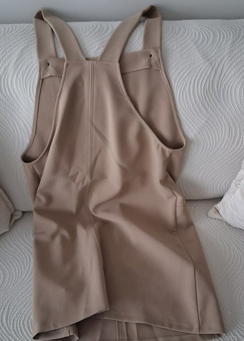 Bej Kadın Midi Askılı Tulum - Görsel 4