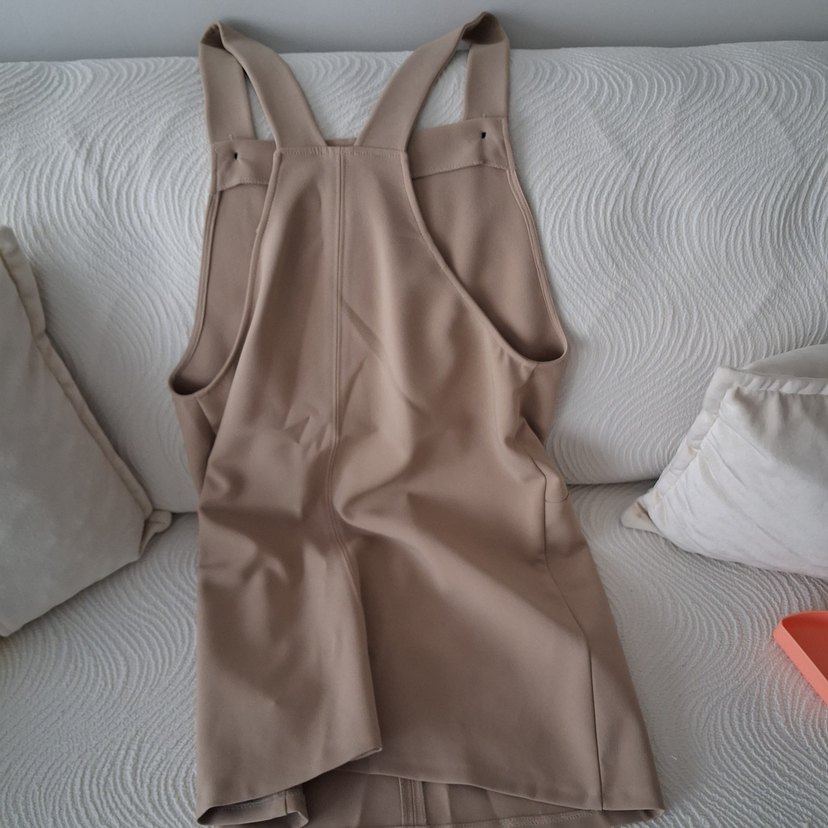 Bej Kadın Midi Askılı Tulum - Görsel 4