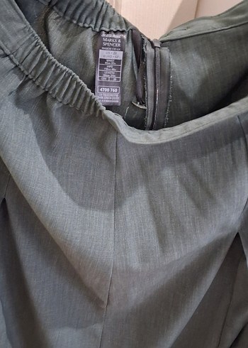 Gri Keten Midi Kadın Pantolon - Görsel 2