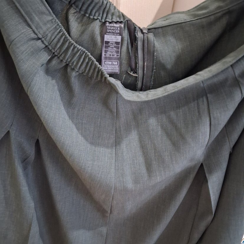 Gri Keten Midi Kadın Pantolon - Görsel 2