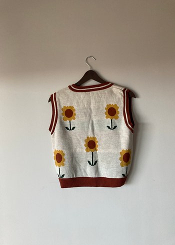 Çiçek Desenli Bohem Örgü Süveter - Görsel 2