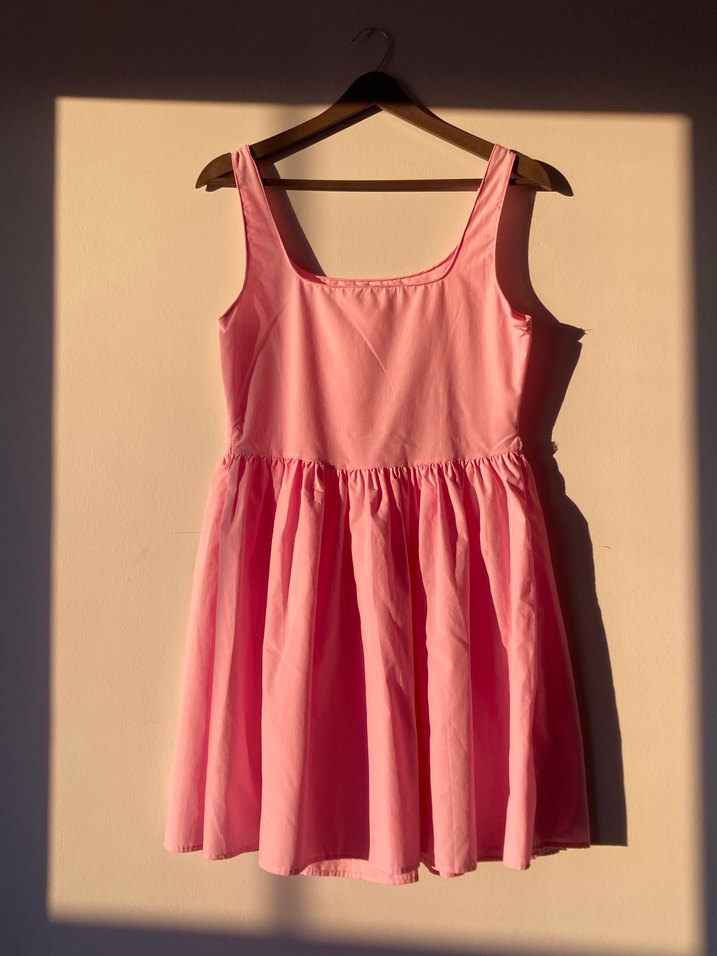 Pembe Kolsuz Mini Elbise - Görsel 2